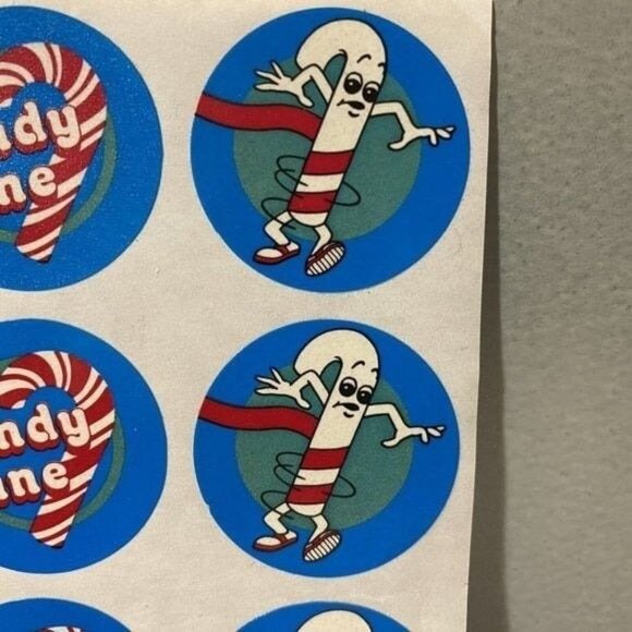 Vintage 1980s CTP Scratch & Sniff Candy Cane Zebra Mint Stickers Creative Teachi - Picture 4 of 8